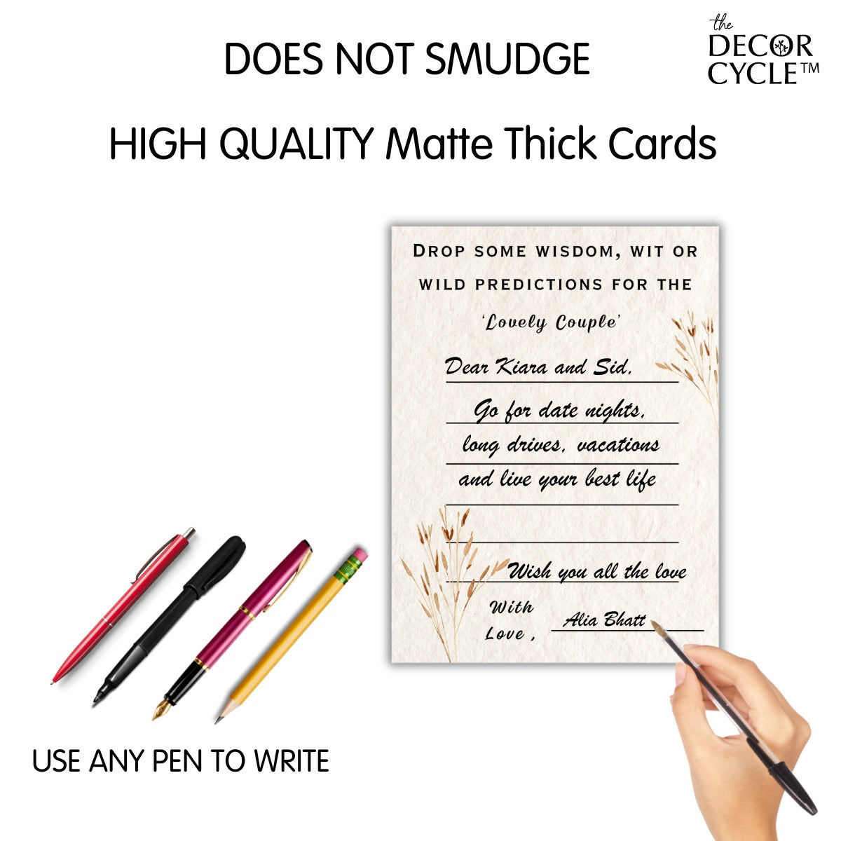 Wisdom, Wit or Prediction Cards for the Couple (Boho Theme) - The Decor Cycle