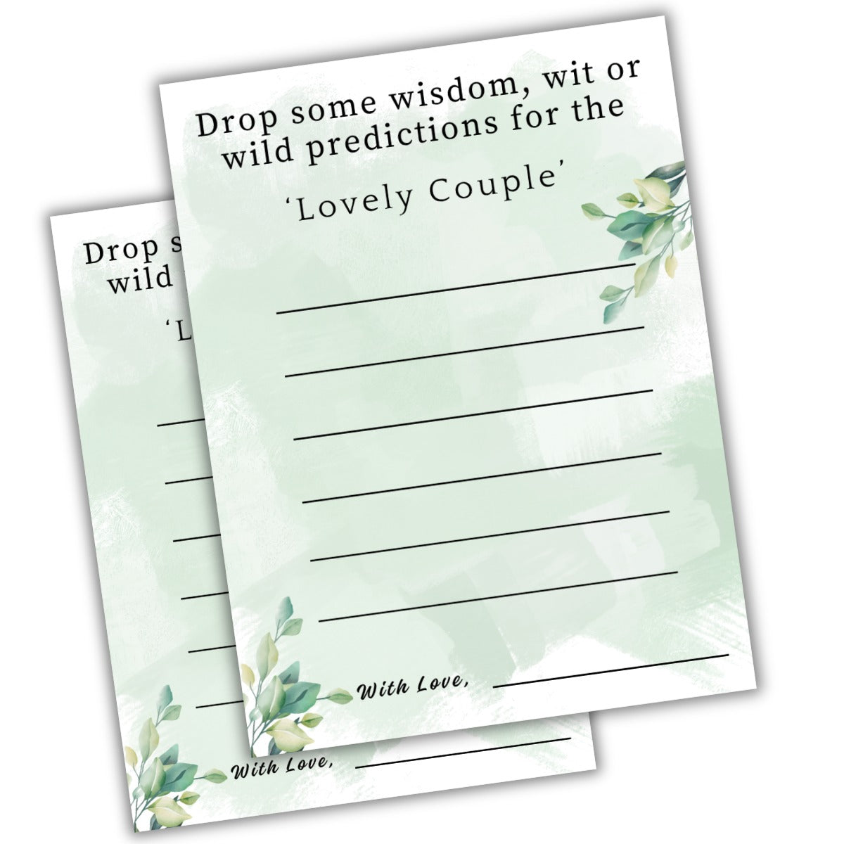 Wisdom, Wit or Prediction Cards for the Couple (Floral Theme) - The Decor Cycle