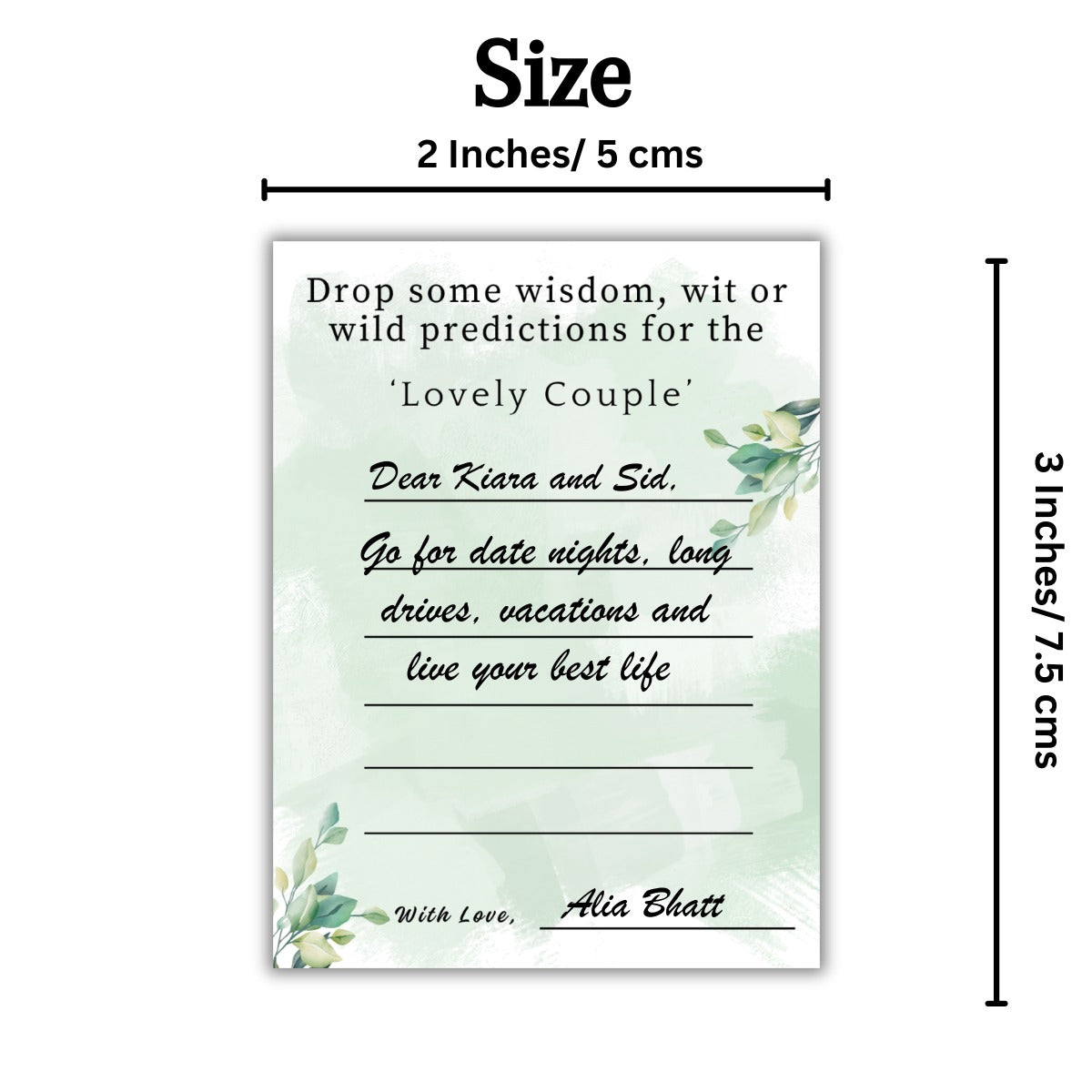Wisdom, Wit or Prediction Cards for the Couple (Floral Theme) - The Decor Cycle