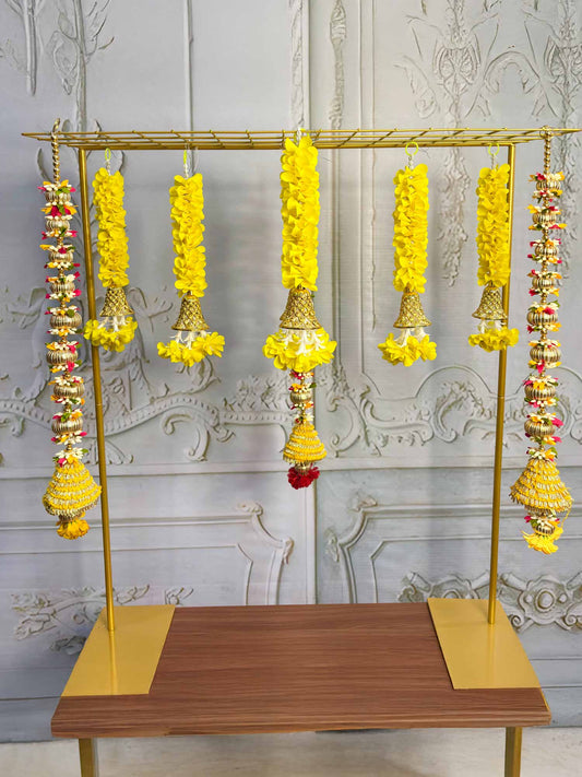 Yellow Tassels Pooja Decor Set - The Decor Cycle