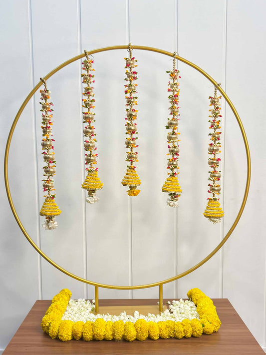 Yellow Cone Tassels Circle Decor Set - The Decor Cycle