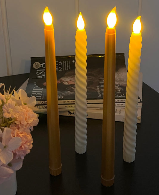 Taper Candles Combo - Gold and Spiral