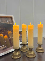 LED Pillar Candles with Rustic Stand