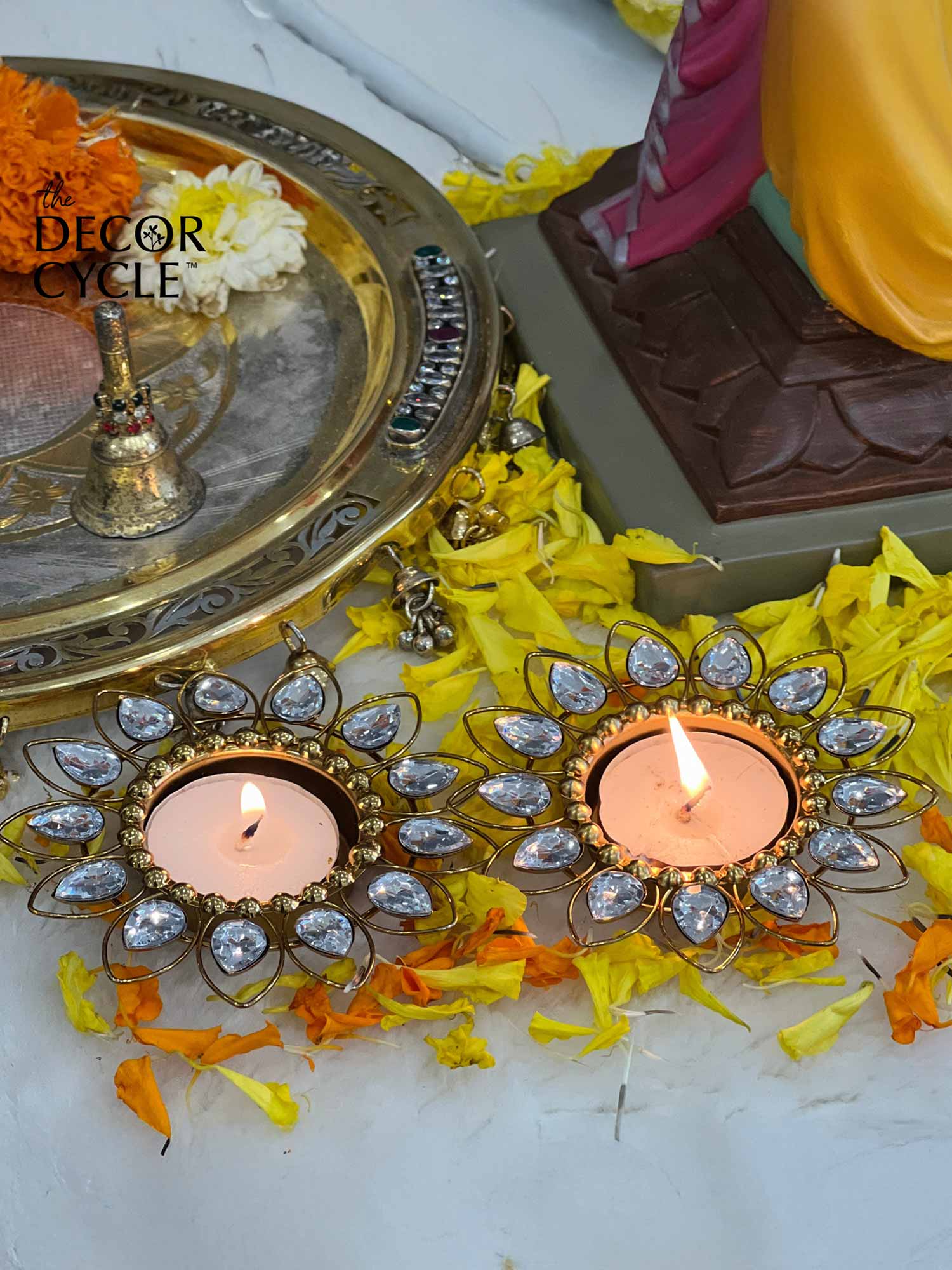 Crystal Diyas (set of 4) - The Decor Cycle