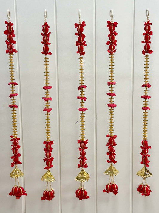Red and Gold Bells Tassels