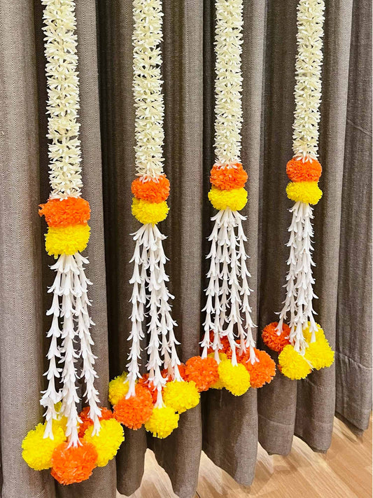 Jasmine and Marigold Garlands (yellow and orange)