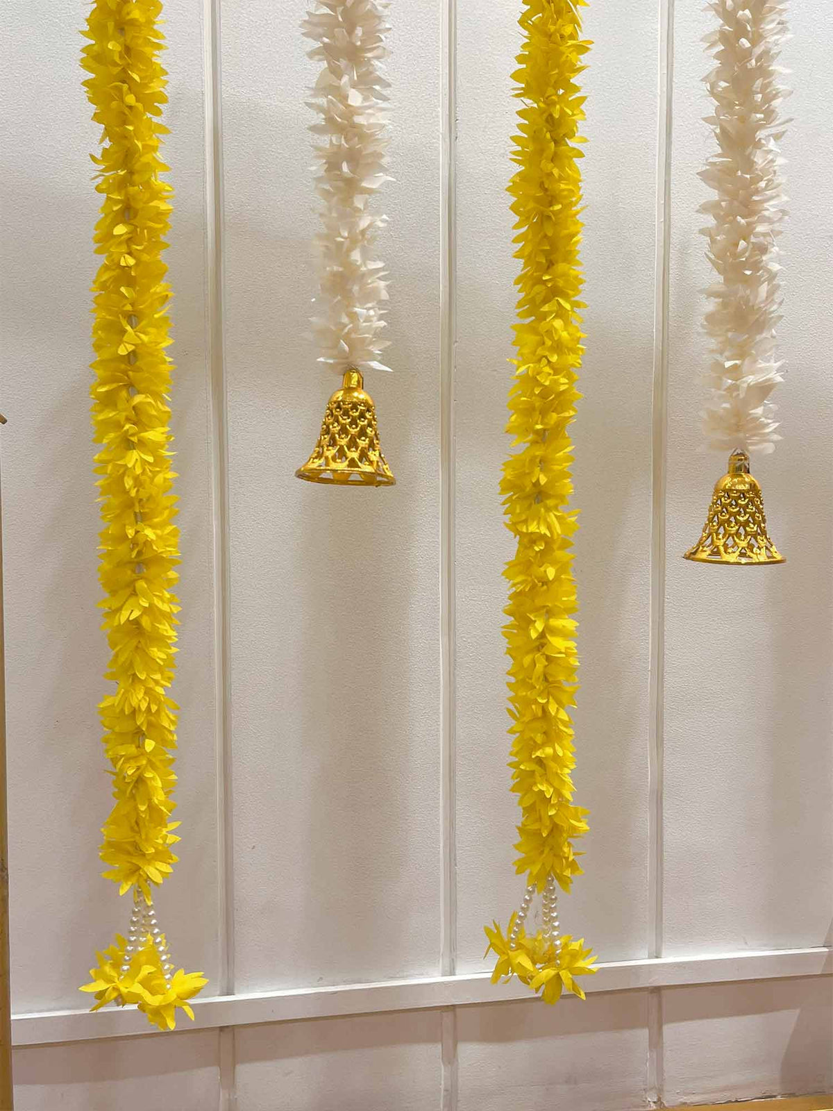 Yellow and White Tassels Combo
