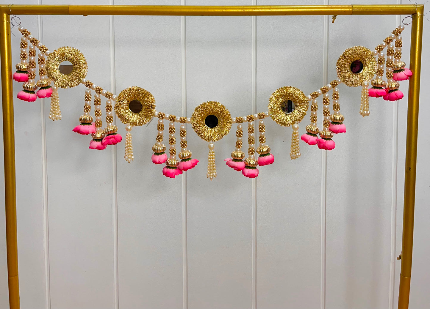 Pink Flower Mirror Toran