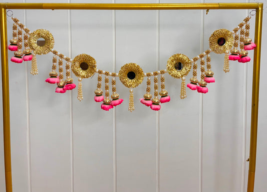 Pink Flower Mirror Toran