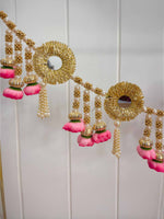 Pink Flower Mirror Toran