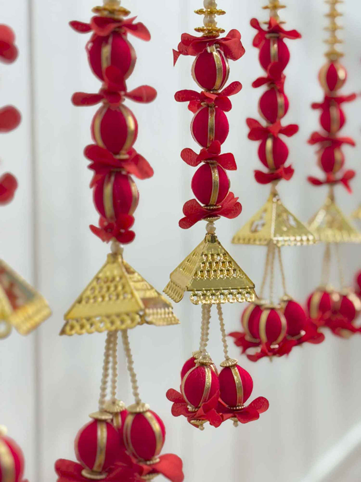 Red and Gold Bells Tassels