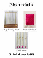 Pink Brocade Cloth With Lotus Tassels