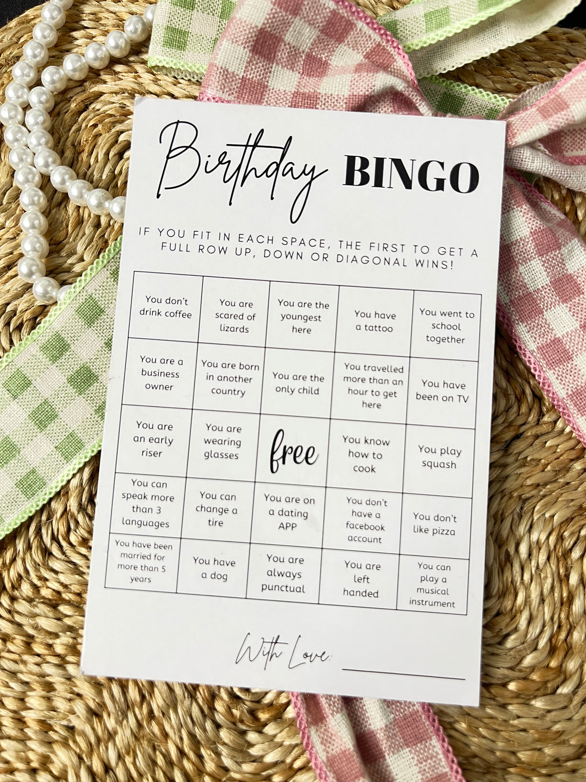 Birthday Bingo Cards