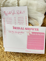 Bridal Shower Combo Cards (Bow Theme)