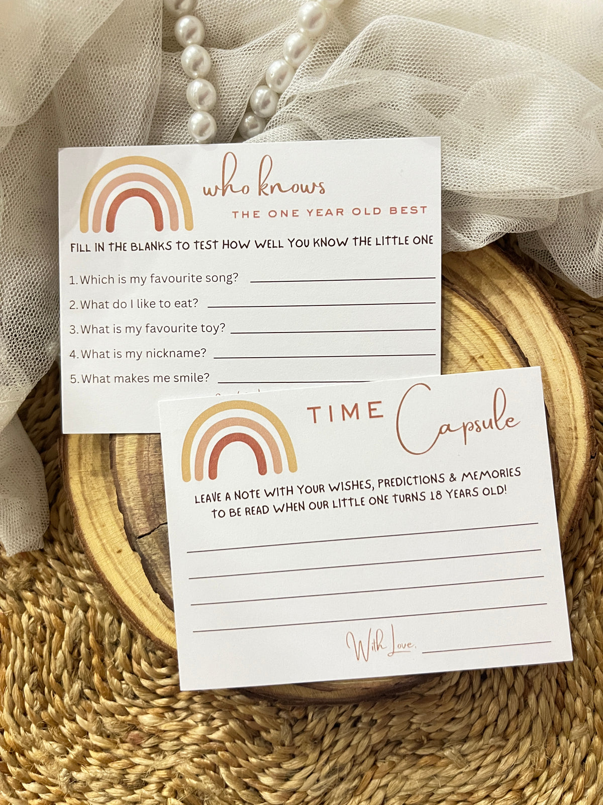 Who Knows the One Year old the Best? and Time Capsule Cards Combo