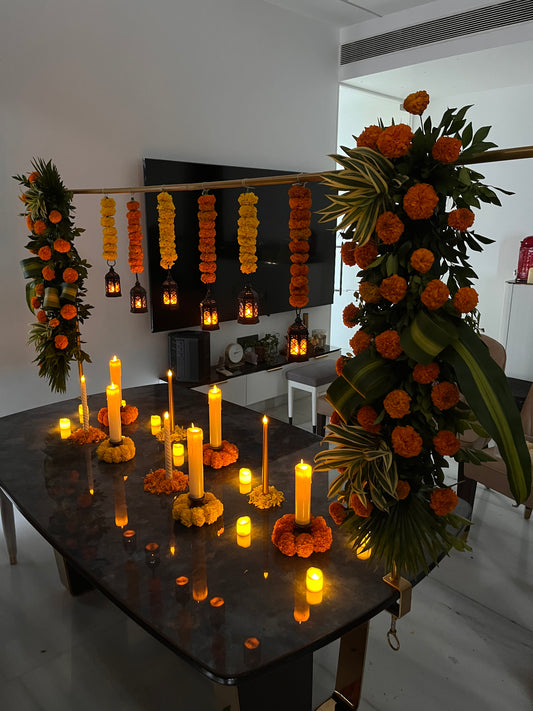 Table Decor Set with Piller Candles