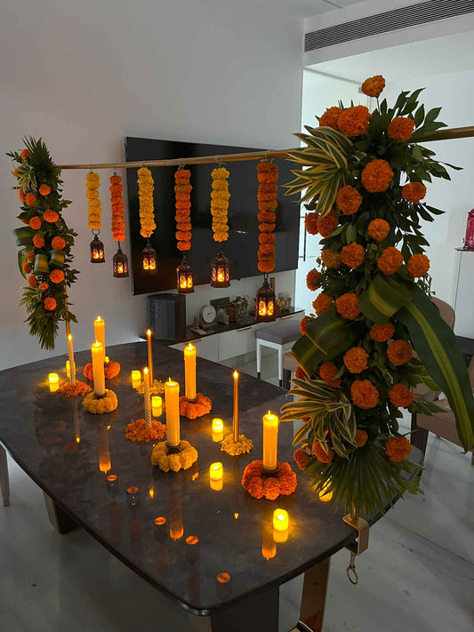 Table Decor Set with Piller Candles