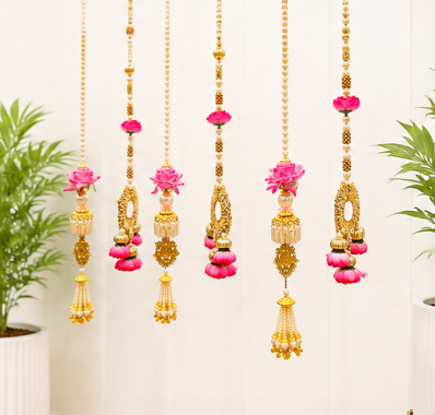 Pearl Flower and Mirror Tassels Combo