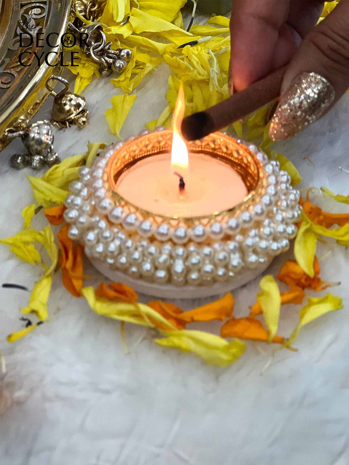 Pearl Diyas (set of 4) - The Decor Cycle