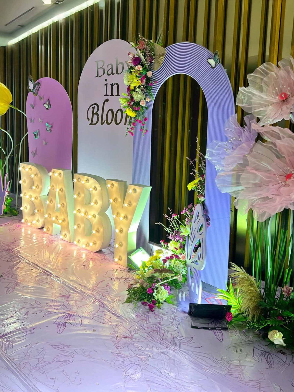 Purple Floral Floor Covering - The Decor Cycle