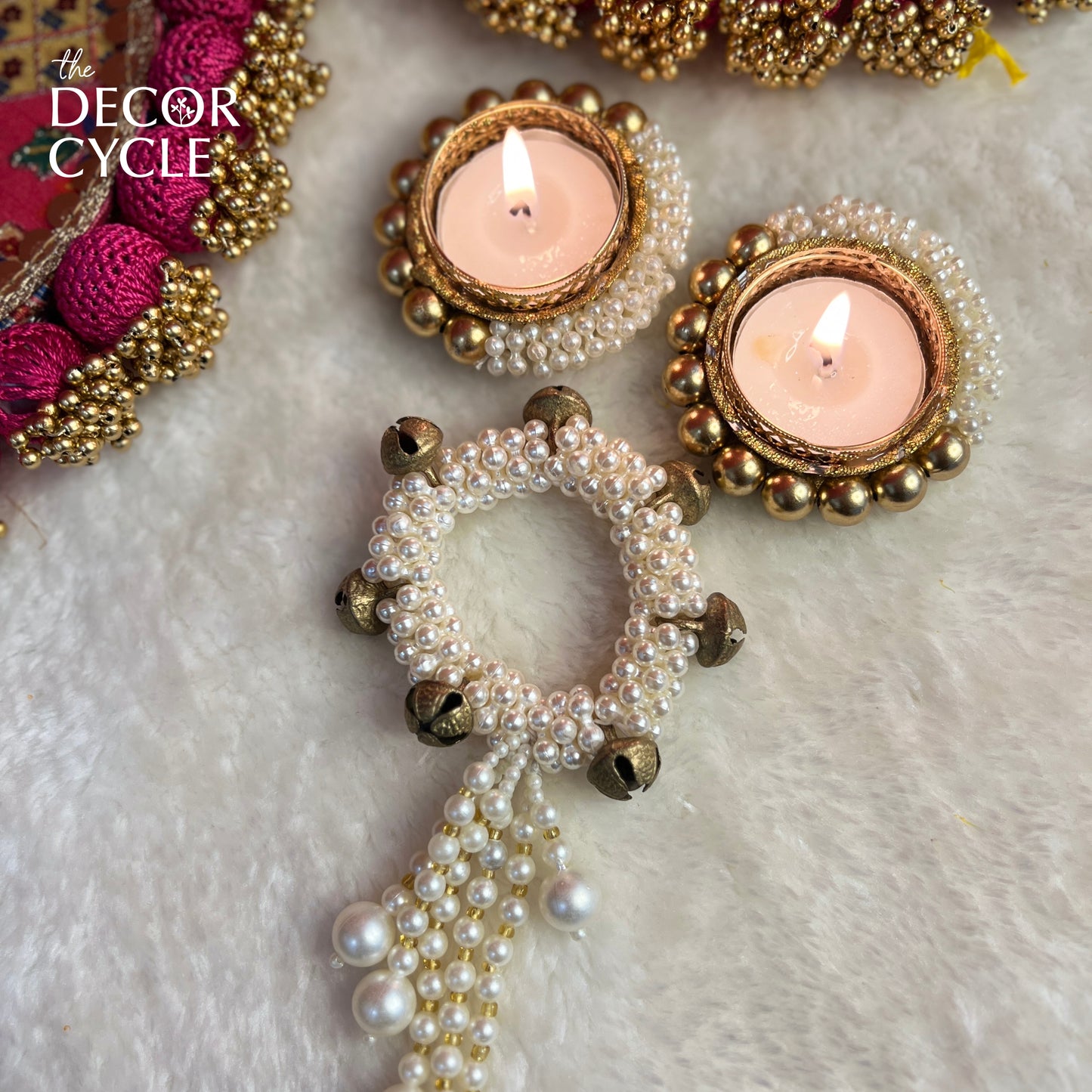 Pearl Moonlight Diyas (set of 4)