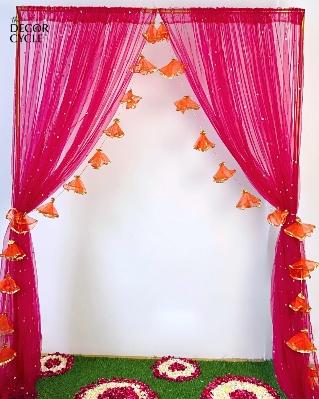 DIY Pink Drape with Orange Tissue Tassel Kit