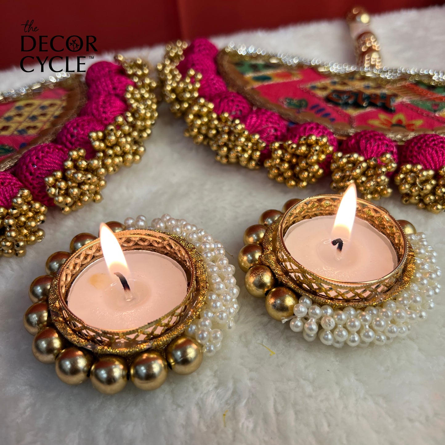 Pearl Moonlight Diyas (set of 4)