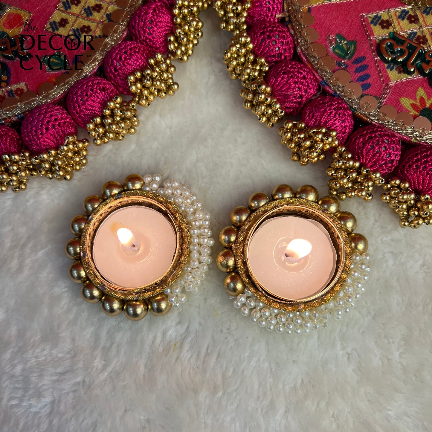 Pearl Moonlight Diyas (set of 4)