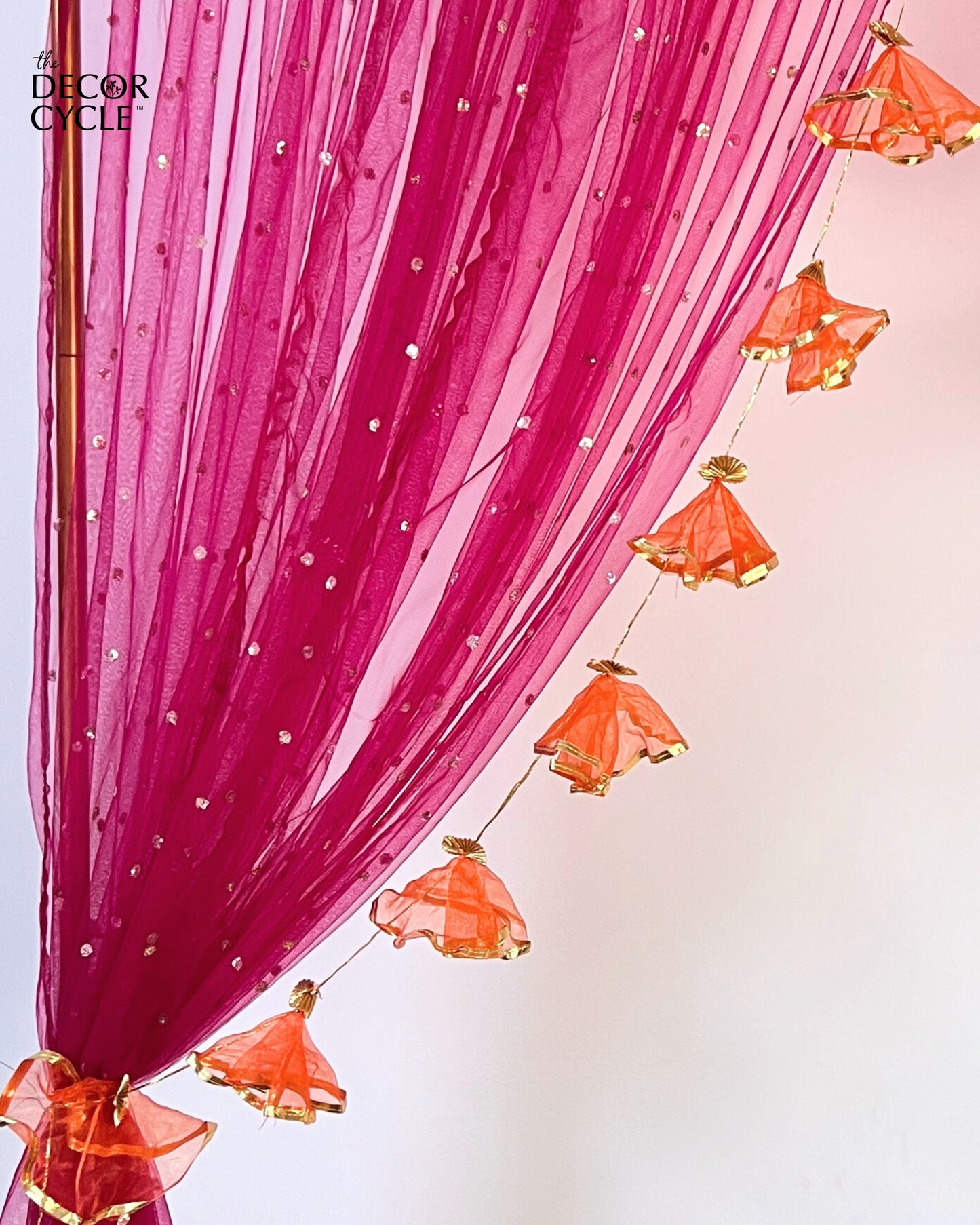 DIY Pink Drape with Orange Tissue Tassel Kit