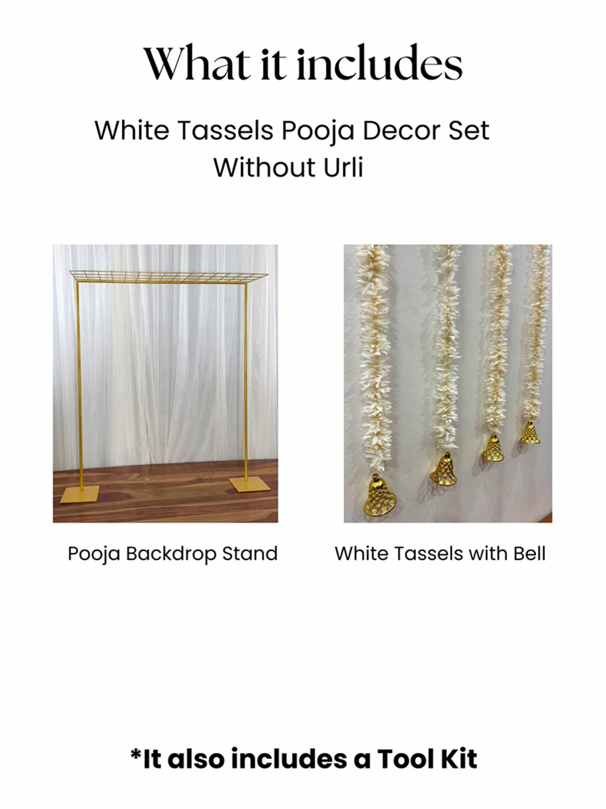 White Tassels Pooja Decor Set