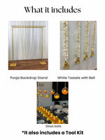 White Tassels with Glass Balls Decor Set
