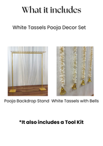 White Tassels Pooja Decor Set
