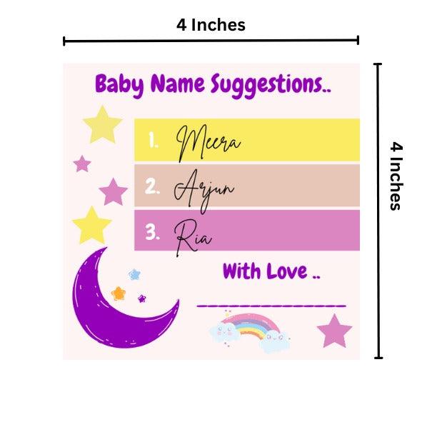 Baby Name Suggestion and Baby Prediction and Advice Cards - The Decor Cycle
