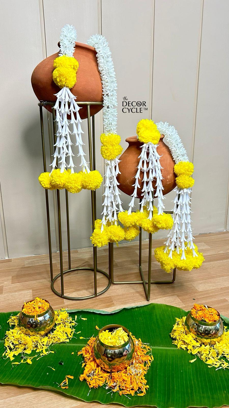 Jasmine and Marigold Garlands - The Decor Cycle