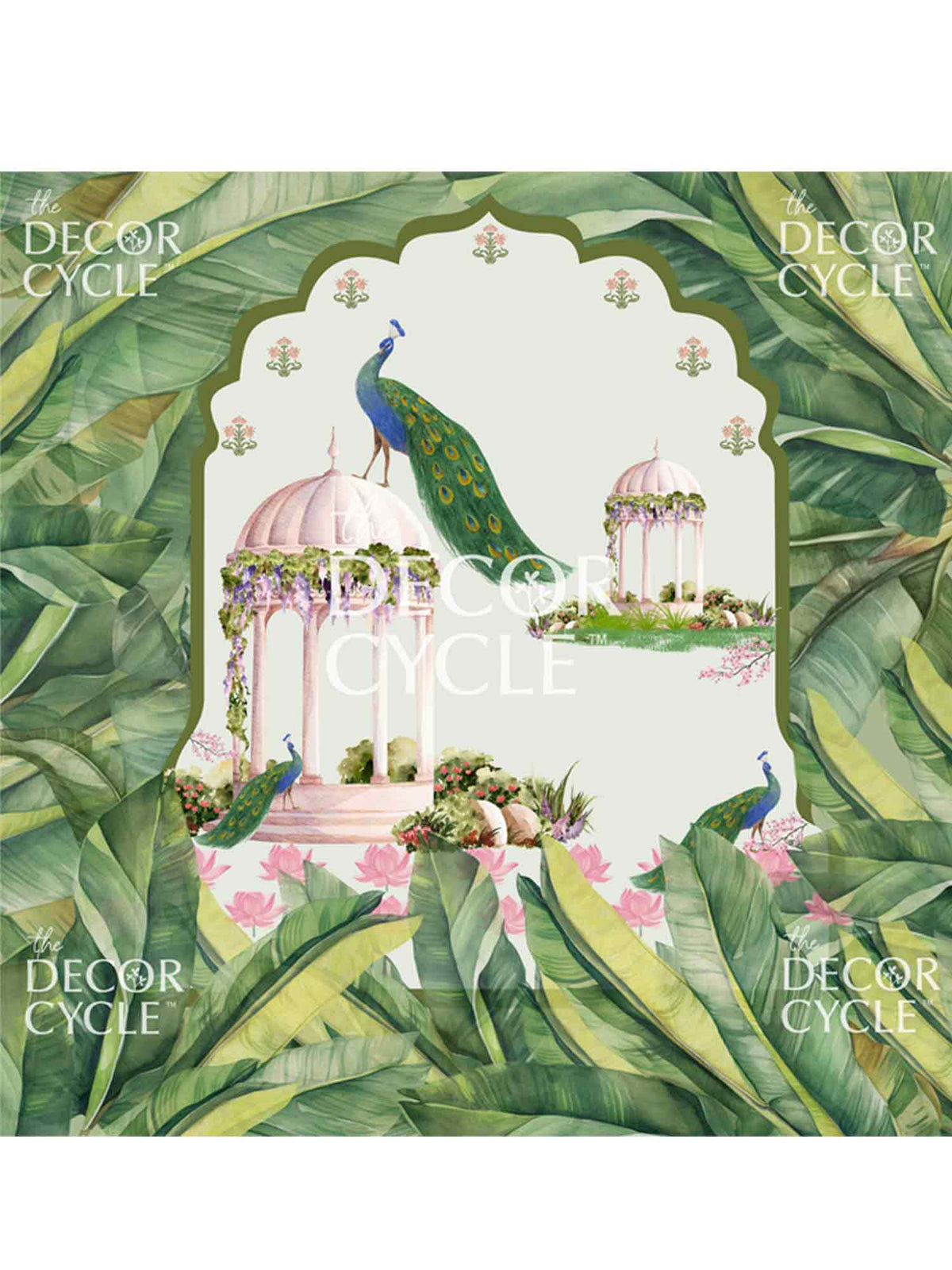 Royal Peacock Garden Backdrop - The Decor Cycle