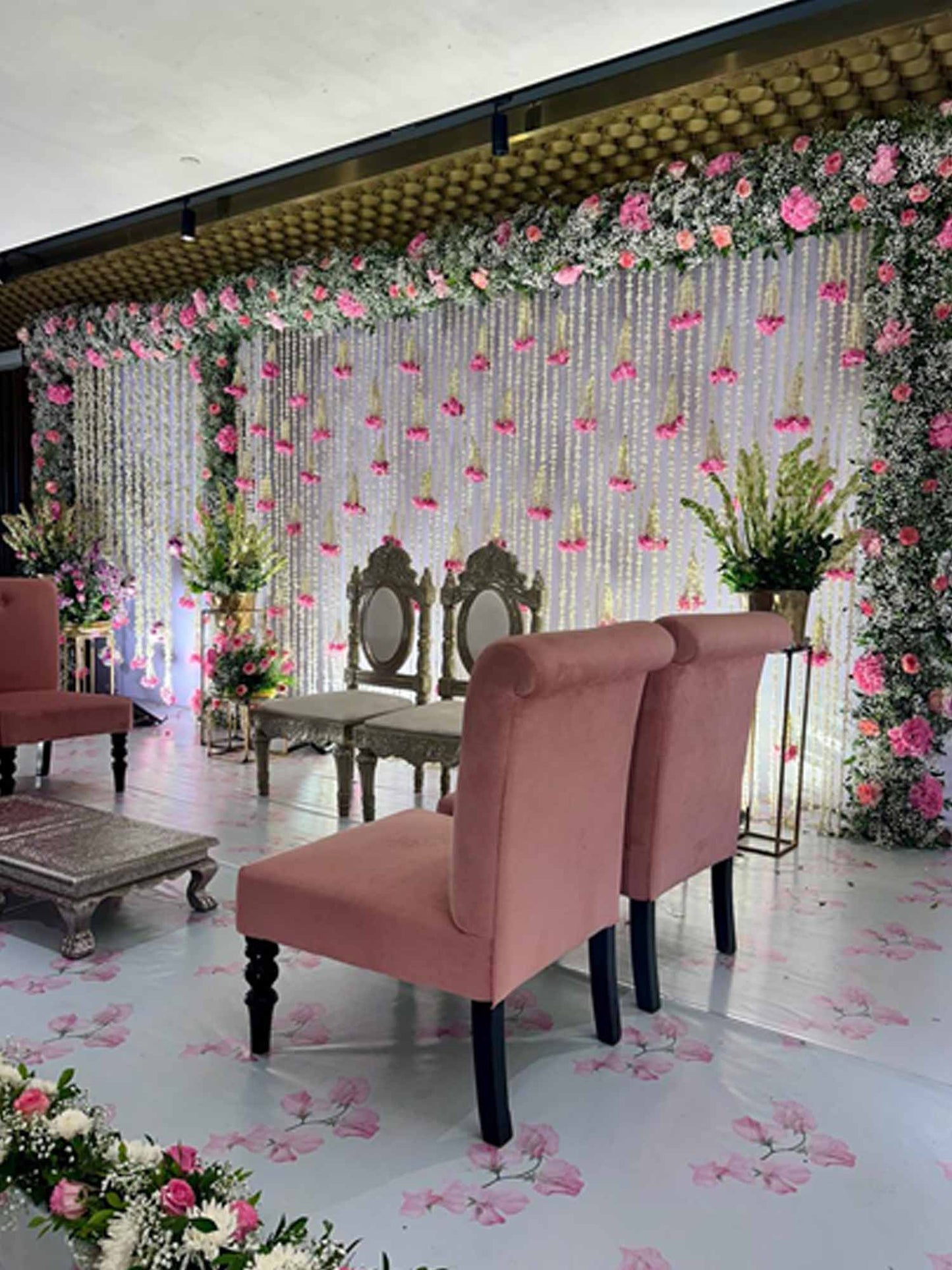 Pink Floral Floor Covering - The Decor Cycle