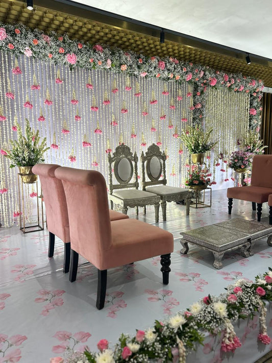 Pink Floral Floor Covering