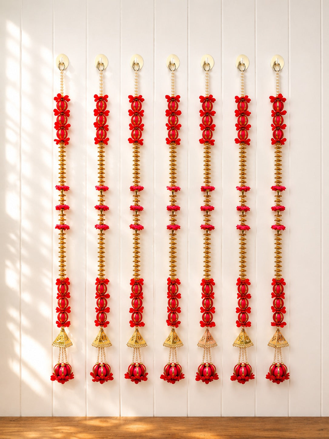 Red and Gold Bells Tassels