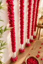 Dark Pink Floral Tassels