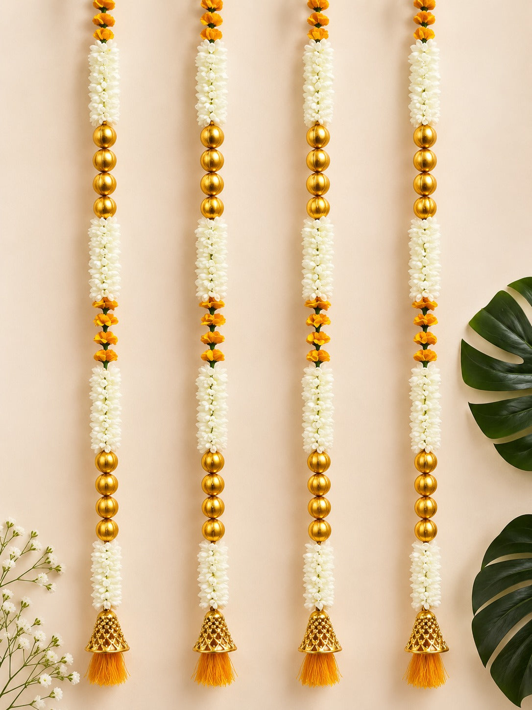 Long Yellow Bell and Tassels Garland