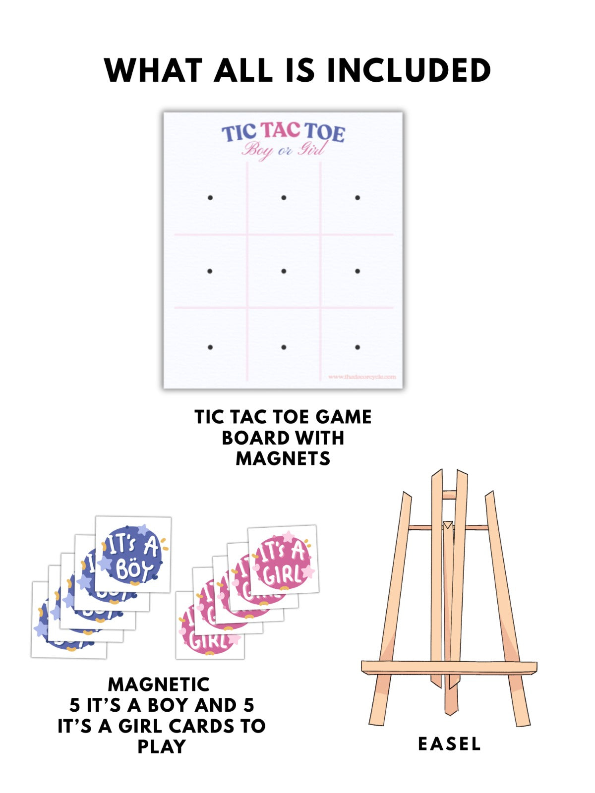 Magnetic Tic Tac Toe for Baby Shower