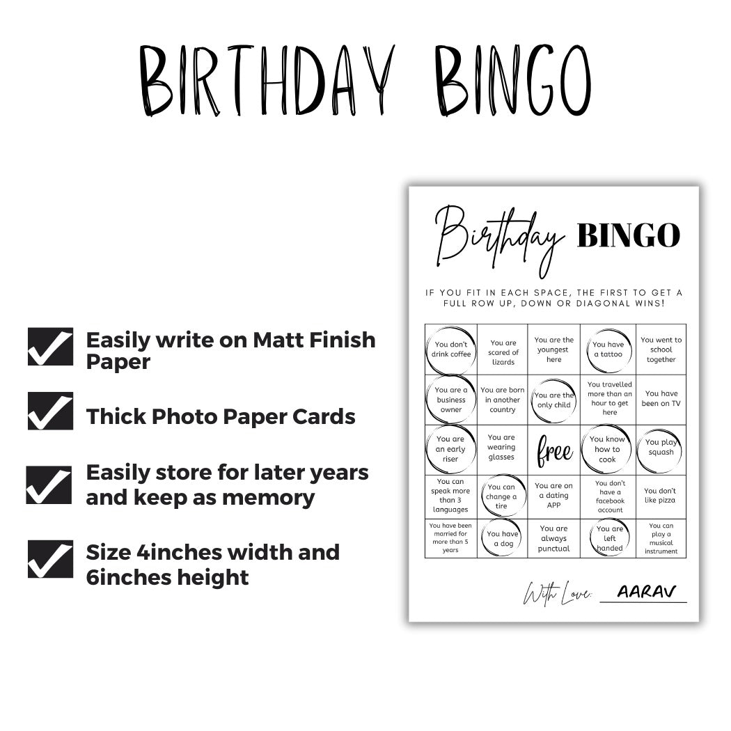 Birthday Bingo Cards - The Decor Cycle