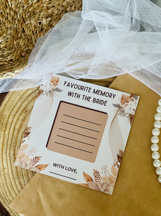 Favorite Memories with Bride, Boho Theme - The Decor Cycle