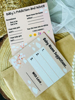 Baby Name Suggestion and Baby Advice And Prediction Cards, Teddy Bear Theme - The Decor Cycle
