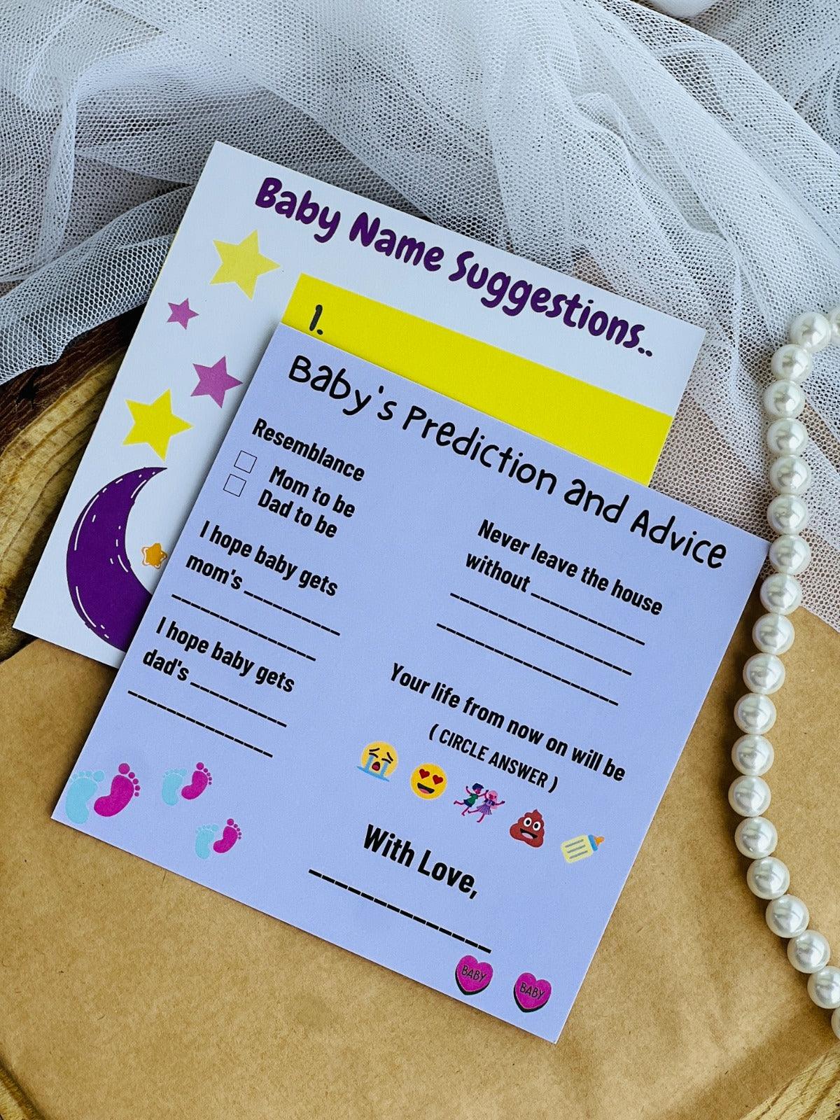 Baby Name Suggestion and Baby Prediction and Advice Cards - The Decor Cycle