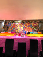 Multi coloured printed Backdrop - The Decor Cycle