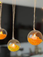 Hanging glass globes 