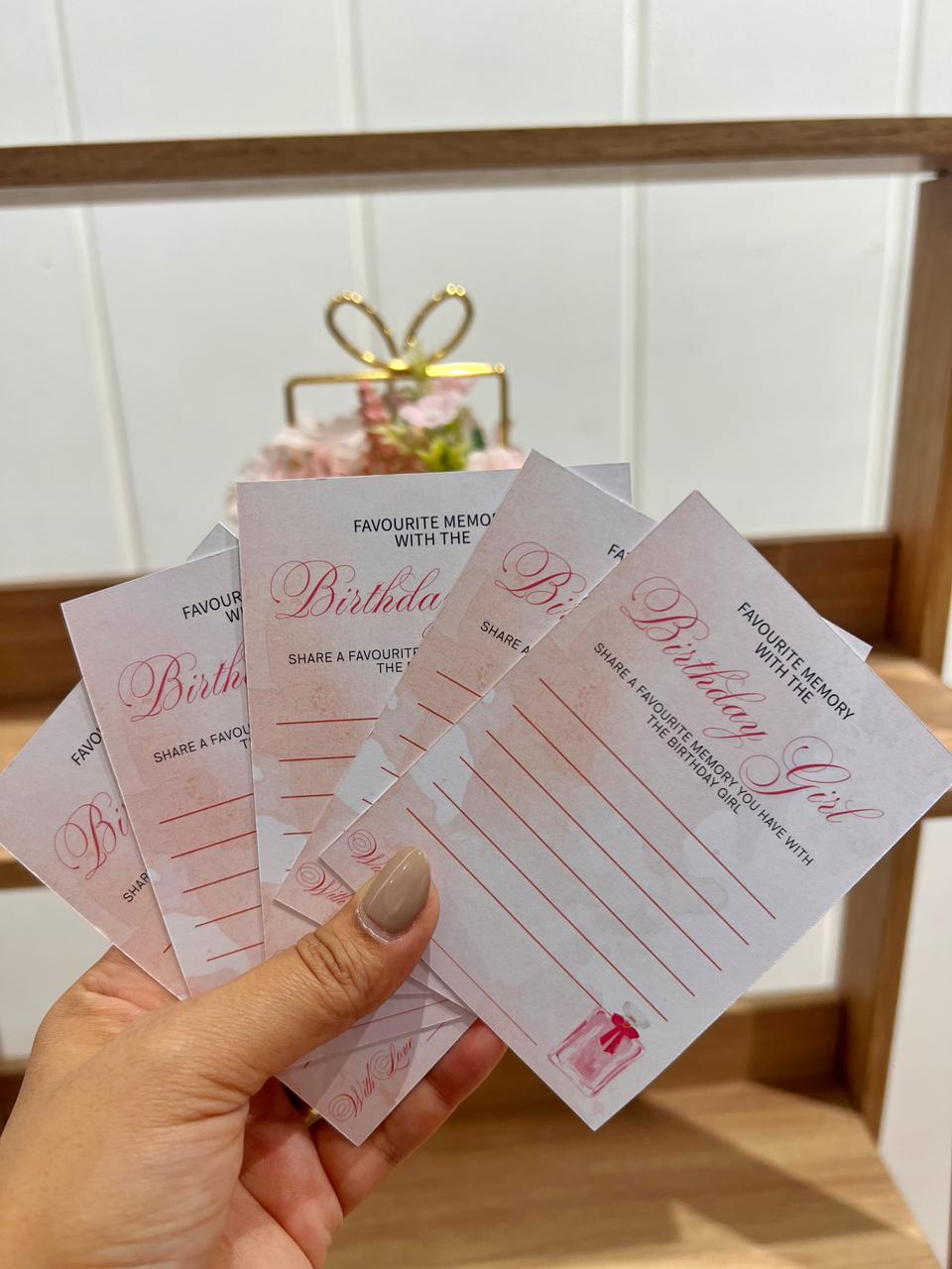 Favorite Memory with the Birthday Girl Cards