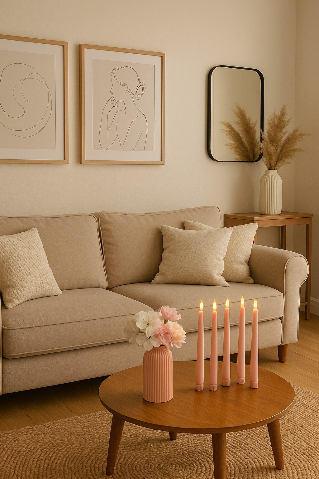 Pink Tapered Candles