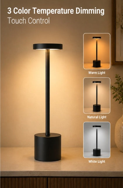 Cordless LED Table Lamp – Rechargeable Touch Lamp with Dimming & 3 Colour Modes (Pack of 1)